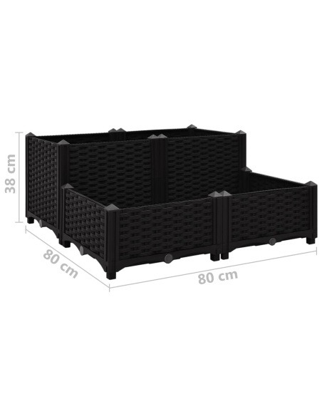 Повдигната леха, 80x80x38 см, полипропилен