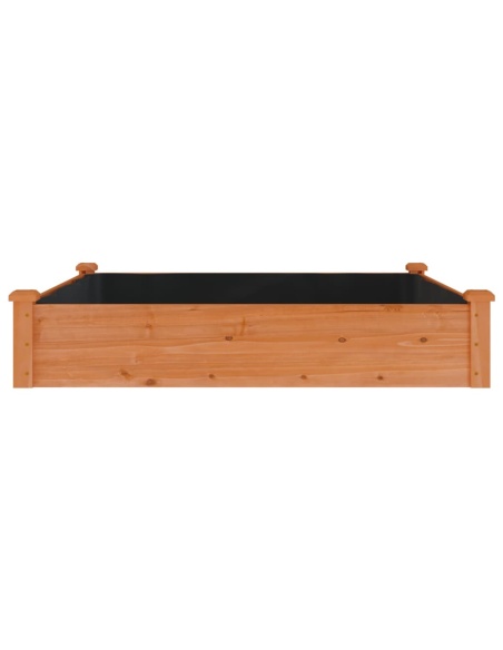 Градинска повдигната леха с вложка кафяв 120x120x25см ела масив