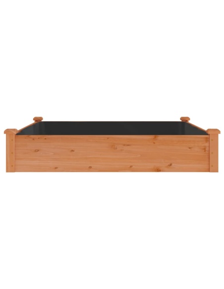 Градинска повдигната леха с вложка кафяв 120x120x25см ела масив