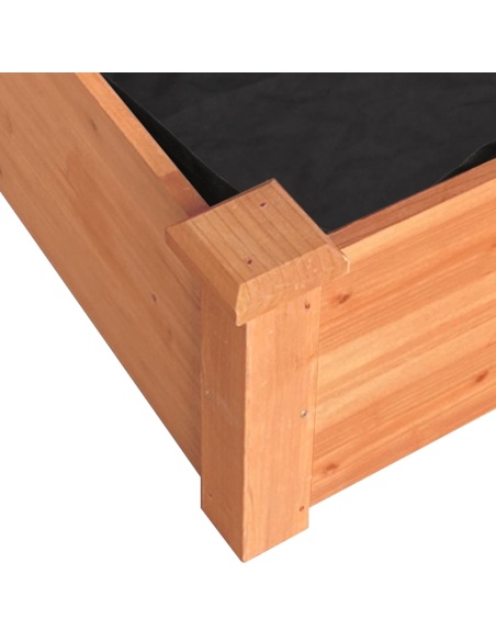 Градинска повдигната леха с вложка кафяв 120x120x25см ела масив
