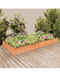 Градинска повдигната леха с вложка кафяв 240x120x25см ела масив