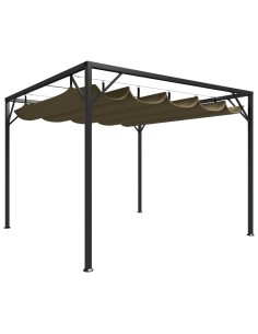 Градинска шатра с прибиращ се покрив, 3x3 м, таупе, 180 г/м²