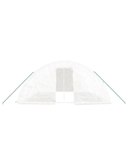 Оранжерия със стоманена рамка бяла 30 м² 6x5x2,3 м