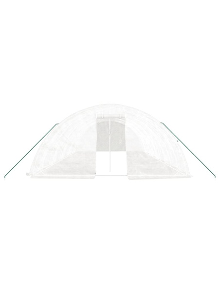 Оранжерия със стоманена рамка бяла 50 м² 10x5x2,3 м