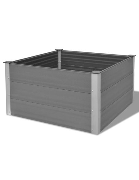 Градинска повдигната леха, WPC, 100x100x54 см, сива