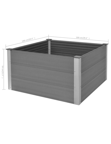 Градинска повдигната леха, WPC, 100x100x54 см, сива
