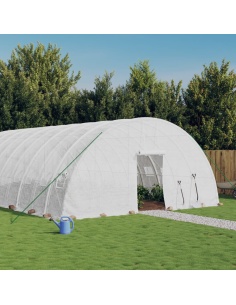 Оранжерия със стоманена рамка бяла 132 м² 22x6x2,85 м
