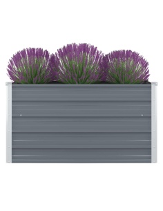 Повдигната леха, 100x100x45 см, поцинкована стомана, сива