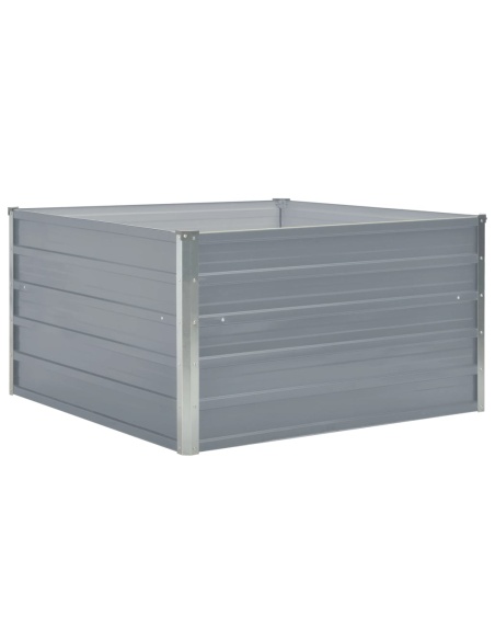 Повдигната леха, 100x100x45 см, поцинкована стомана, сива