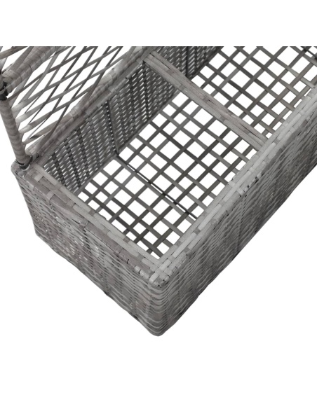 Пергола висока леха с 3 саксии, 83x30x130 см, полиратан, сива