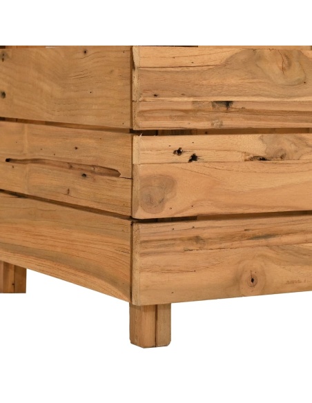 Повдигната леха 100x40x38 см рециклирано тиково дърво и стомана