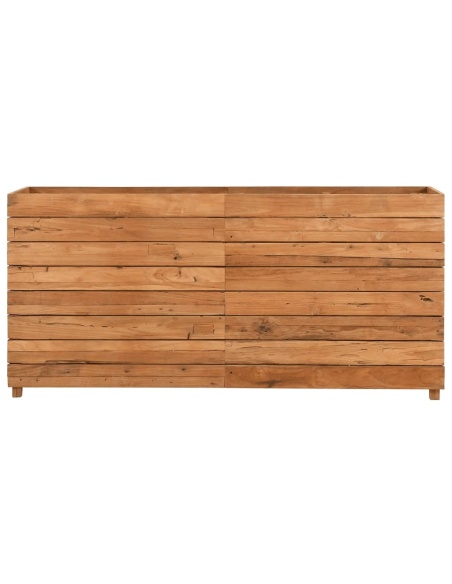 Повдигната леха 150x40x72 см рециклирано тиково дърво и стомана
