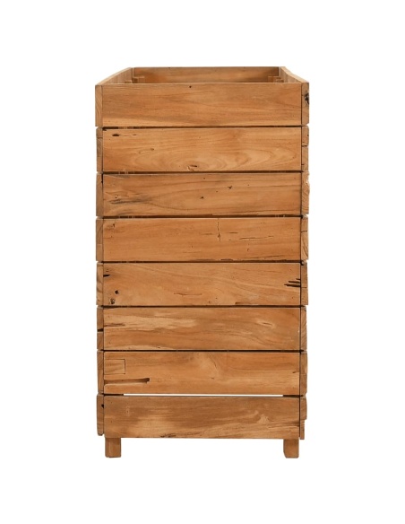 Повдигната леха 150x40x72 см рециклирано тиково дърво и стомана