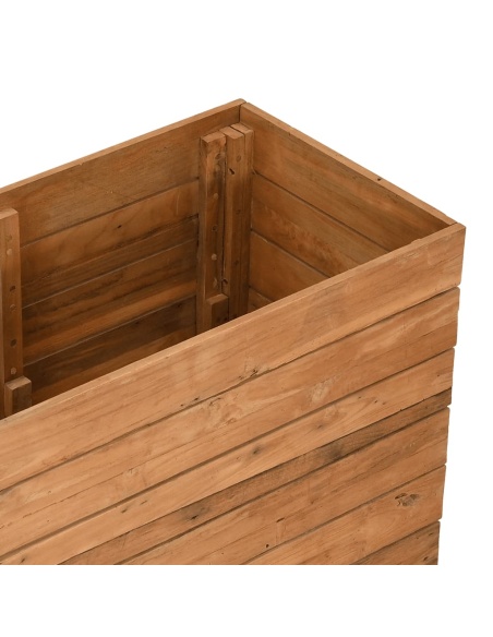 Повдигната леха 150x40x72 см рециклирано тиково дърво и стомана