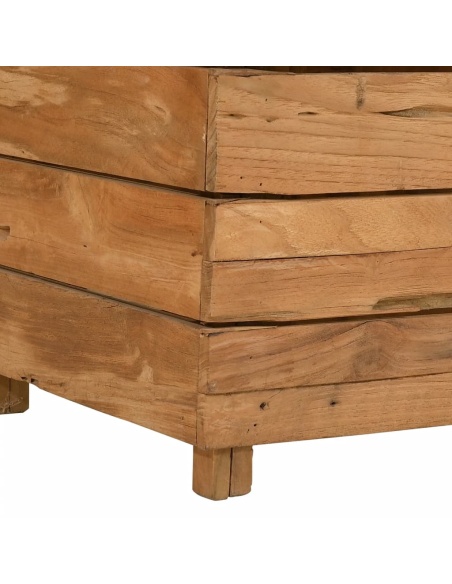 Повдигната леха 150x40x72 см рециклирано тиково дърво и стомана