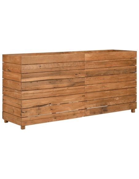 Повдигната леха 150x40x72 см рециклирано тиково дърво и стомана