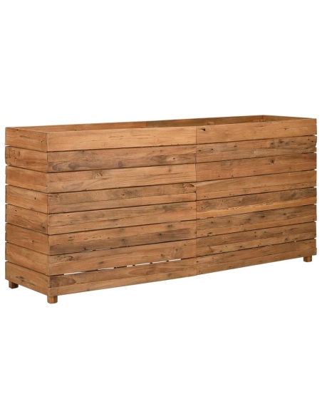 Повдигната леха 150x40x72 см рециклирано тиково дърво и стомана