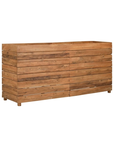 Повдигната леха 150x40x72 см рециклирано тиково дърво и стомана