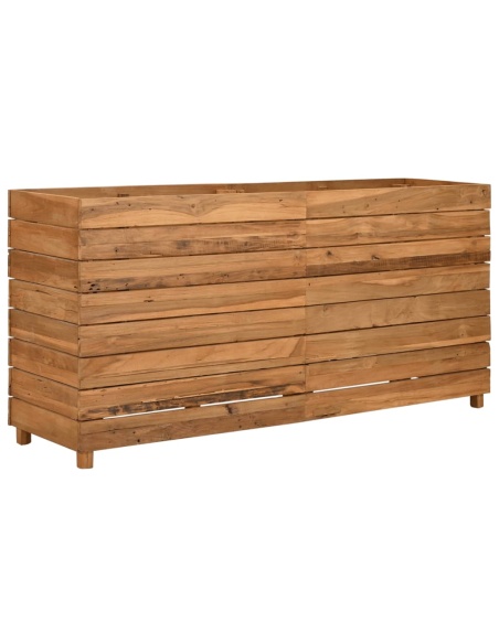 Повдигната леха 150x40x72 см рециклирано тиково дърво и стомана