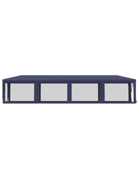 Парти палатка с 10 мрежести странични стени, синя, 3x12 м, HDPE
