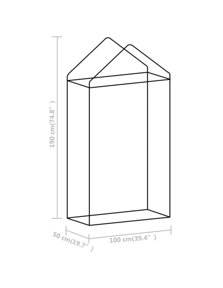 Оранжерия със стоманена рамка 0,5 м² 1x0,5x1,9 м