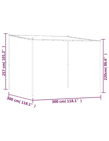 Шатра, бежова, 3x3 м, 180 г/м², плат и стомана