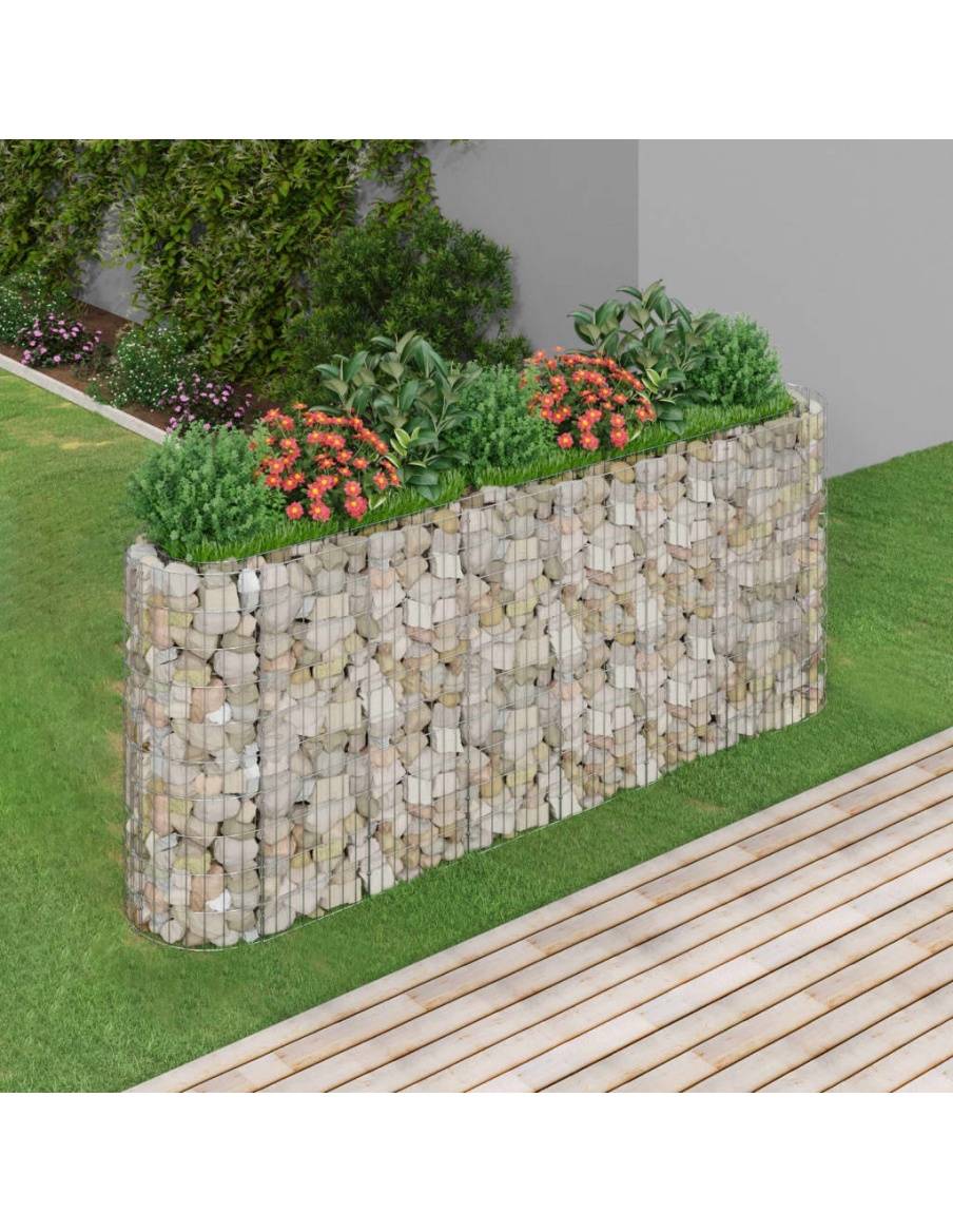 Габион повдигната леха, поцинковано желязо, 260x50x100 cм