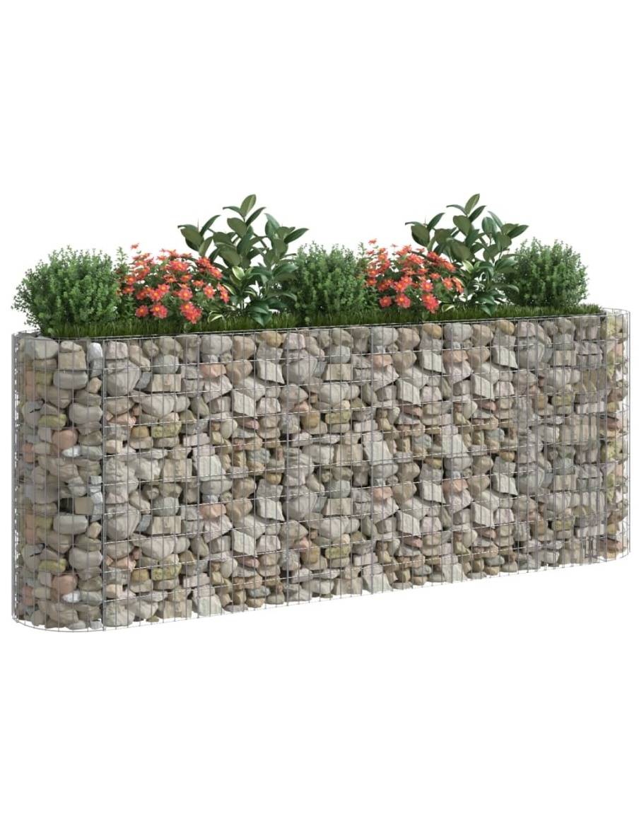 Габион повдигната леха, поцинковано желязо, 260x50x100 cм