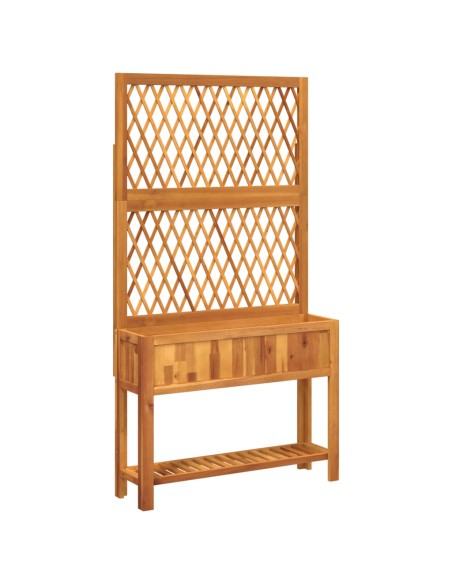 Кашпа с пергола и рафт, 100x32x185 cm, акация масив