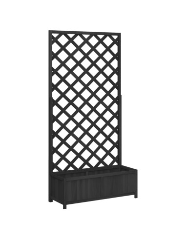 Кашпа с пергола, черно, масивна ела