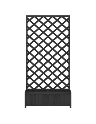 Кашпа с пергола, черно, масивна ела
