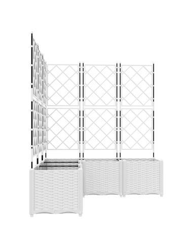 Градинска саксия с пергола 5 броя Бяла 120x120x143 см