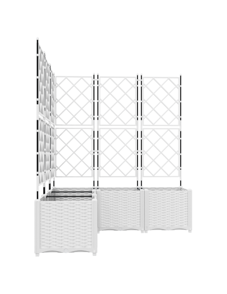 Градинска саксия с пергола 5 броя Бяла 120x120x143 см