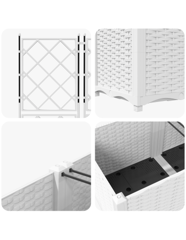 Градинска саксия с пергола 5 броя Бяла 120x120x143 см