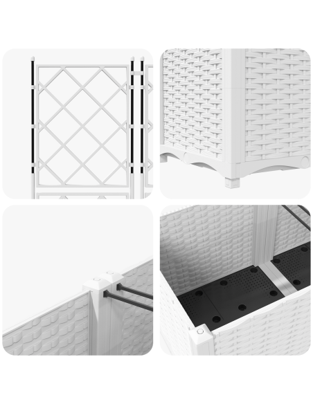 Градинска саксия с пергола 5 броя Бяла 120x120x143 см