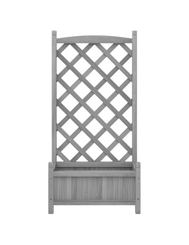Кашпа с пергола, сиво, масивна ела