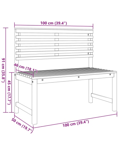 Градинска пейка 100x50x91 см Масивно дърво акация