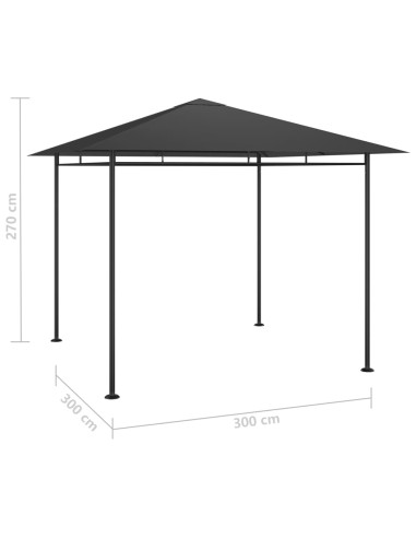 Беседка, 3x3x2,7 м, антрацит, 180 г/м²