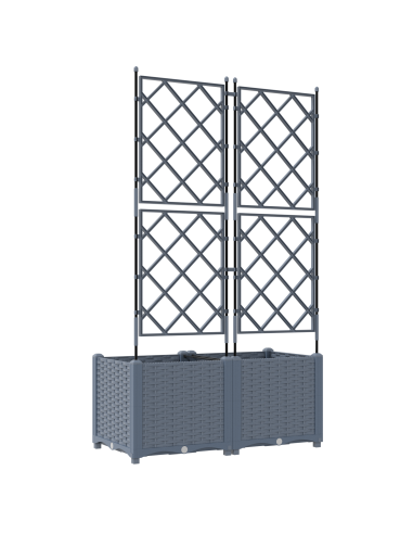 Градинска саксия с пергола 2 бр. Светлосиво 80x40x143 см