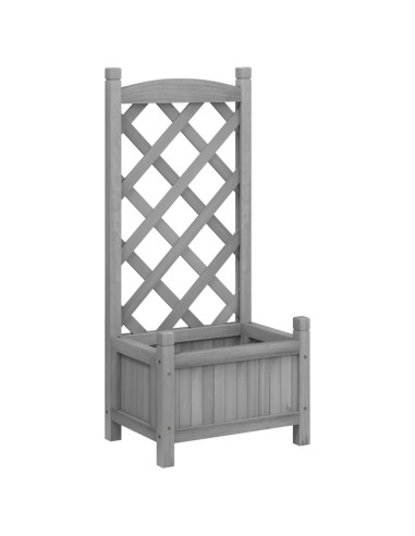Кашпа с пергола, сиво, масивна ела