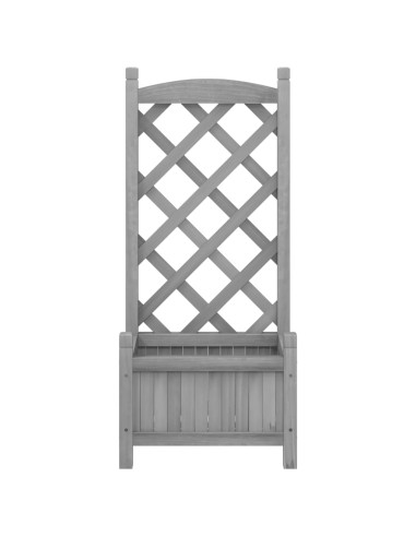 Кашпа с пергола, сиво, масивна ела