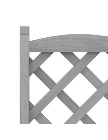 Кашпа с пергола и колелца, сиво, масивна ела