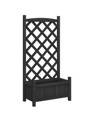 Кашпа с пергола, черно, масивна ела