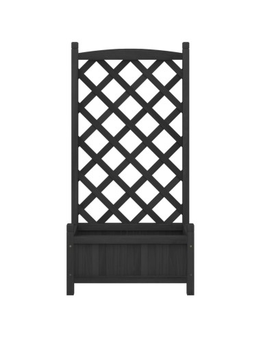 Кашпа с пергола, черно, масивна ела