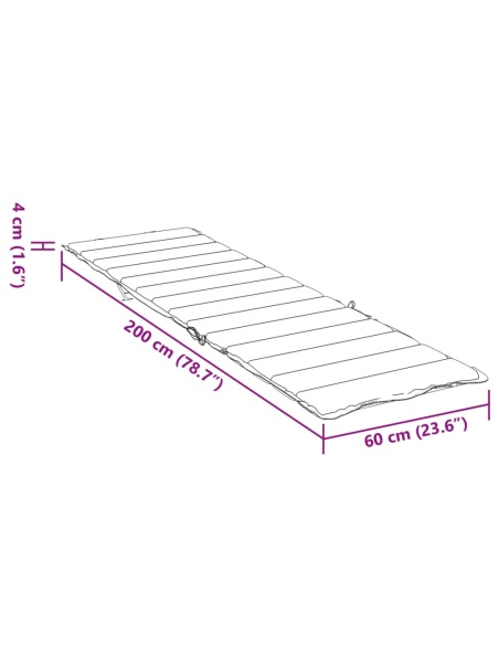Шалте за шезлонг 200x60x4 см - нейви синьо, Оксфорд плат - VL378774 ➤ на топ цена ➤ pagagal.com