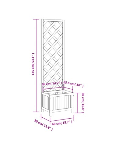 Кашпа с пергола, черно, масивна ела