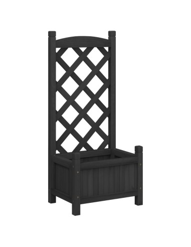 Кашпа с пергола, черно, масивна ела