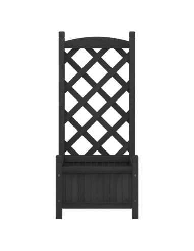 Кашпа с пергола, черно, масивна ела