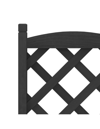 Кашпа с пергола, черно, масивна ела