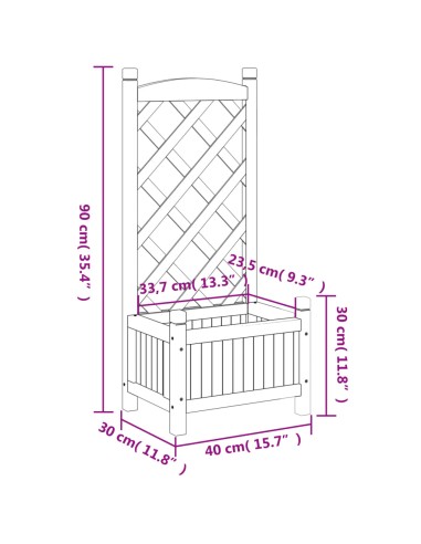 Кашпа с пергола, черно, масивна ела